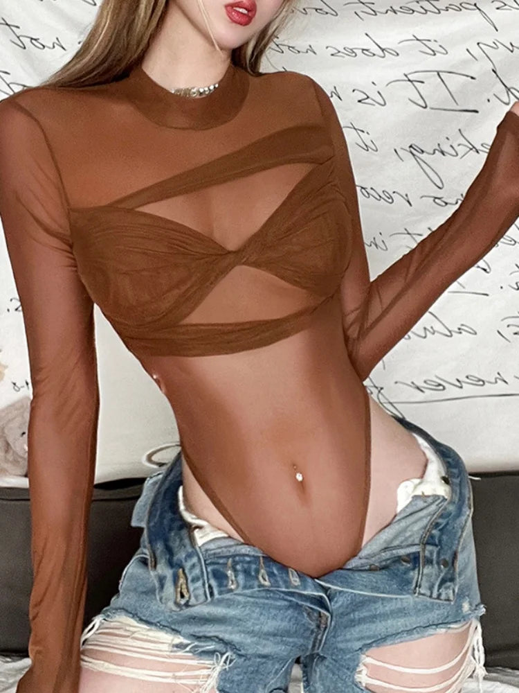 Body Transparente Cavado Com Top